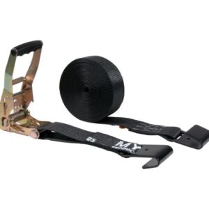 2" x 30' Black Ratchet Strap w/ Flat Hooks, 3,333 WLL
