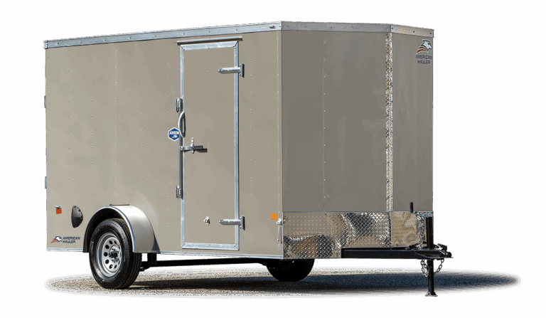 american hauler 6 wide enclosed trailer. enclosed trailer single axle. enclosed trailer with ramp door. enclosed trailer with barn doors. small cargo trailer. small 6x12 cargo trailer for sale in Indiana. single axle cargo trailer in indiana